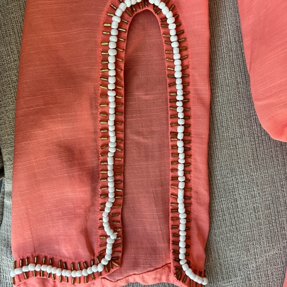 Lilly Pulitzer Coral Beaded Tunic Dress - Picture 4 of 5